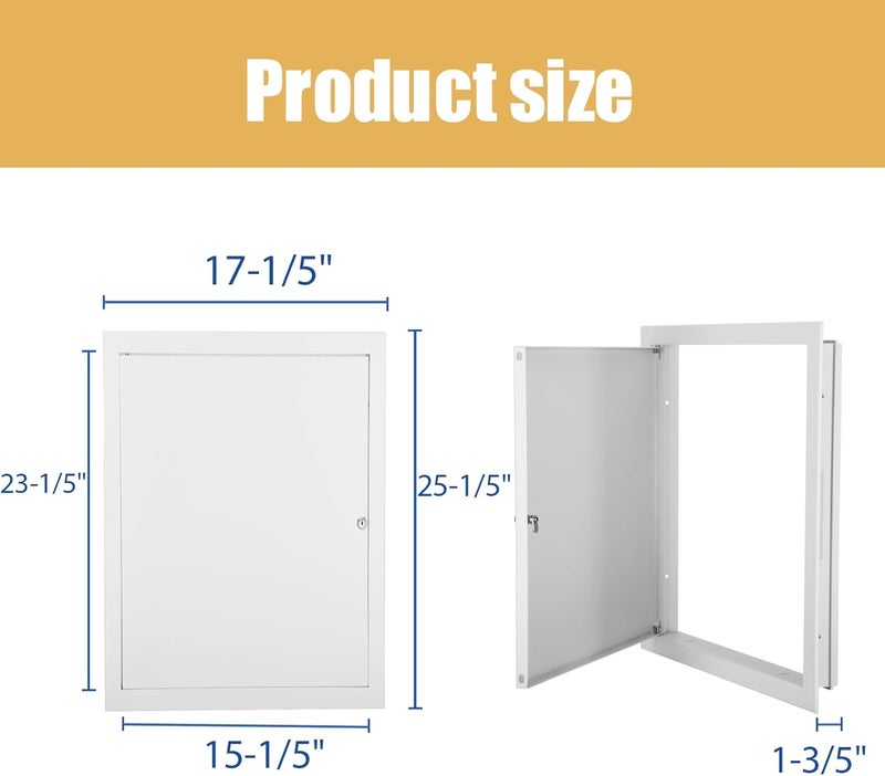 Joogto Thicken 1mm 16 x 24 Access Panel for Drywall,Attic Door, Ceiling Access Panel for Drywall,16x24 Metal Access Panels are Thickened to 1mm to Solve The Problem of Fragile Panels(Screwdriver Latch) - Image 2